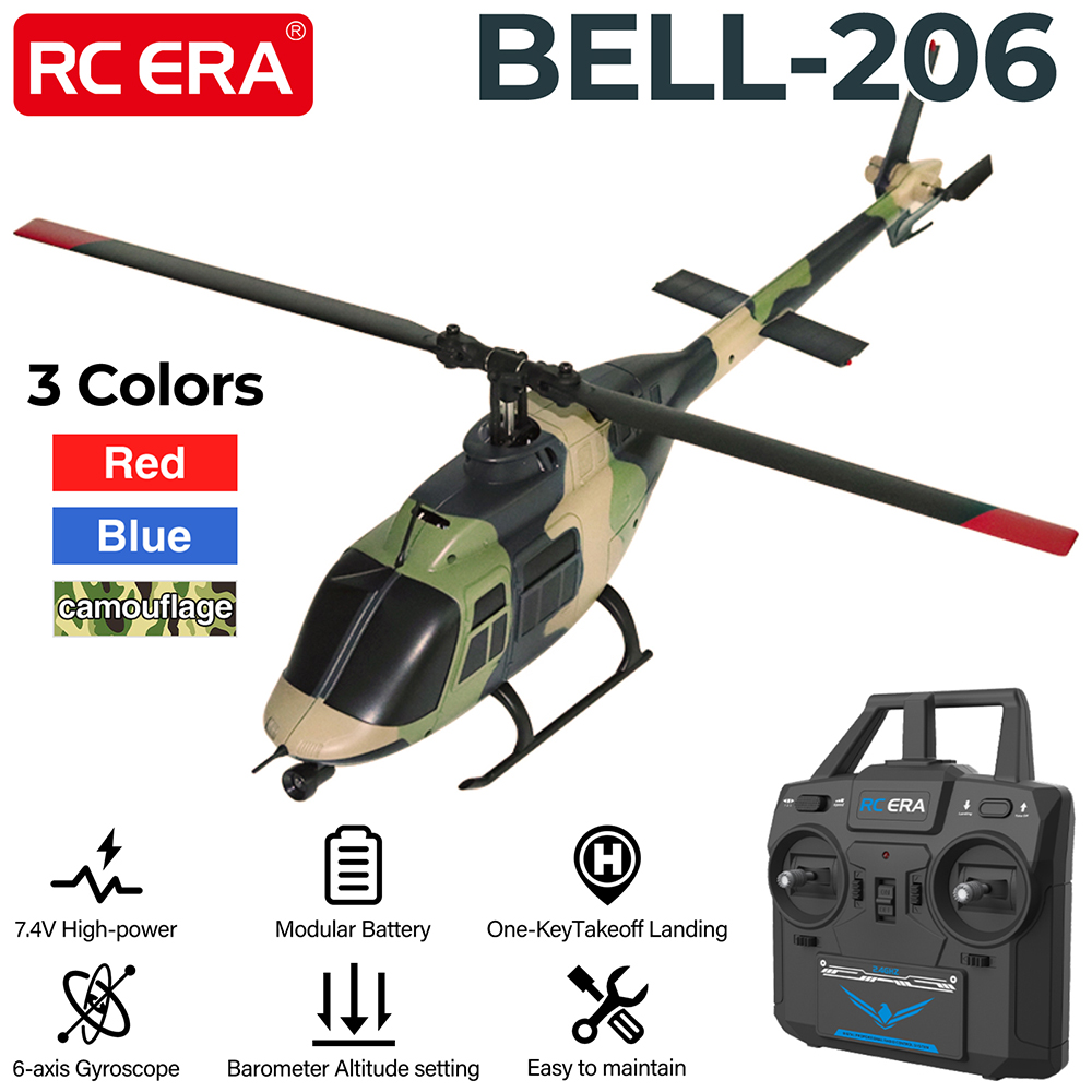Rc Helicopter Gyro - RC ERA RC Вертолет 1:33 Bell-206